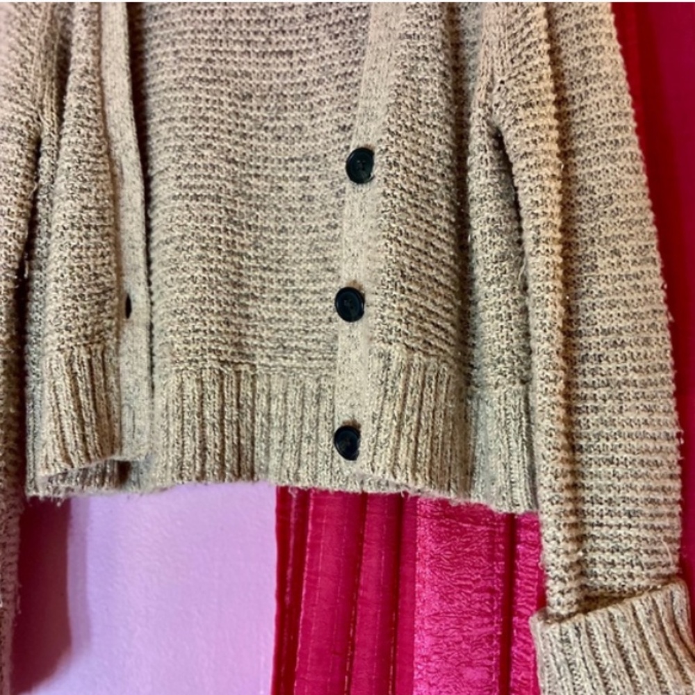 American Eagle Dusty Rose Knit Contemporary Cardigan Women’s Relaxed Fit Medium - Picture 3 of 6